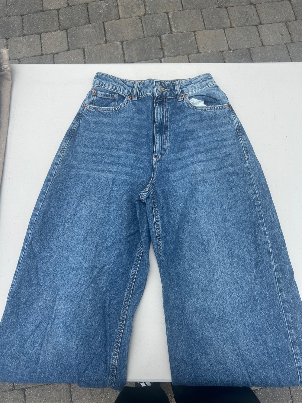 Dynamite Wide-Leg Blue Denim Jeans - Picture 1 of 2